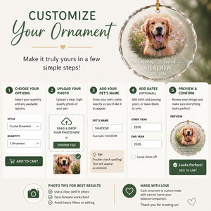 Pet Memorial Crystal Ornament — Forever Loved Photo, Name & Years - Personalized Crystal Ornament 452e1ad0-2eaa-4000-a51f-d6d865276e21.jpg