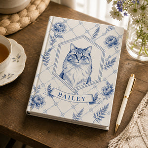 Chinoiserie Blue Custom Pet Portrait Hardcover Notebook - Personalized Hardcover Notebook 4537aa90-a381-48a6-ad1a-10bac66e5f0f.jpg