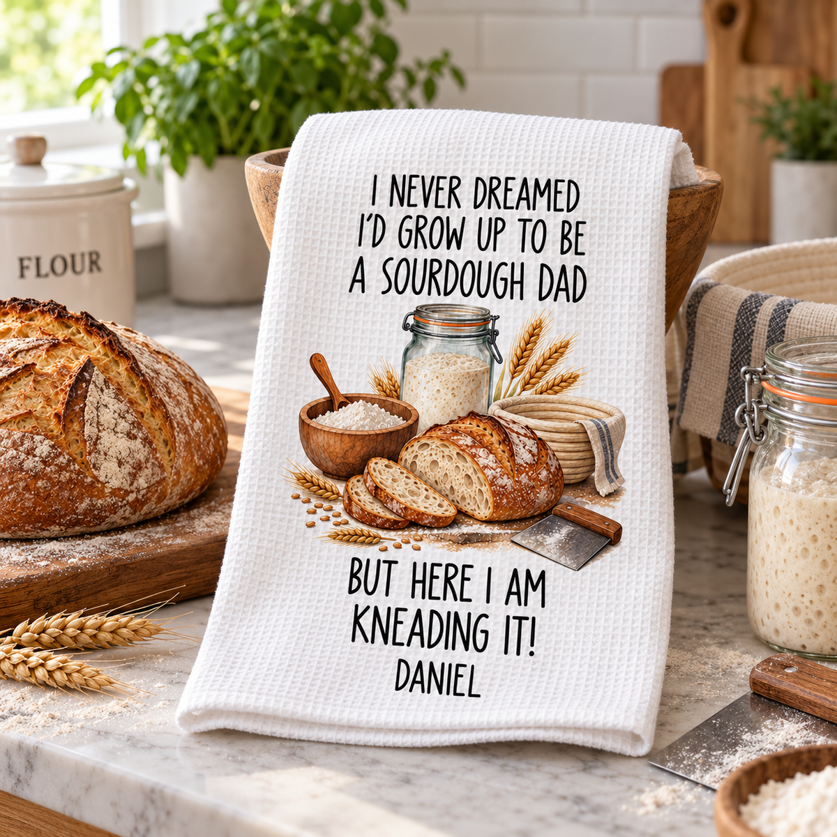 Personalized Sourdough Dad Kitchen Towel – Funny Bread Baking Gift for Dad, Custom Name Waffle Tea Towel 45433395-93be-45d3-acce-62864ad3745d-Image-Sep-25-2026-04_45_27-PM-4-.png