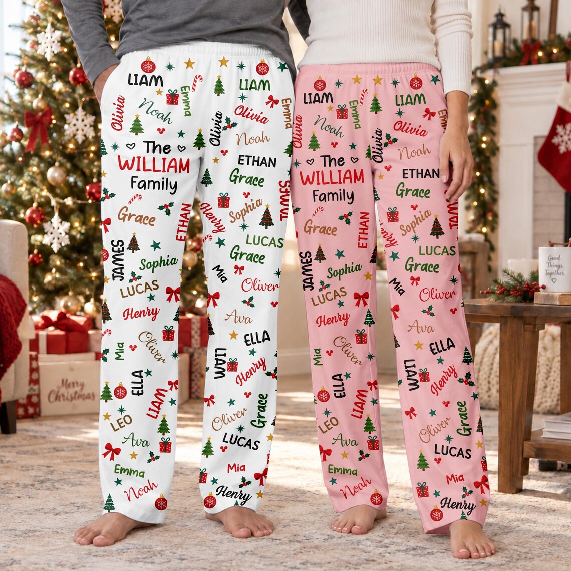Personalized Family Christmas Pajama Pants, Custom Names, Festive Holiday Lounge Wear 45495bbd-9763-48a4-bd88-8ccc8461e9f0-4.jpg