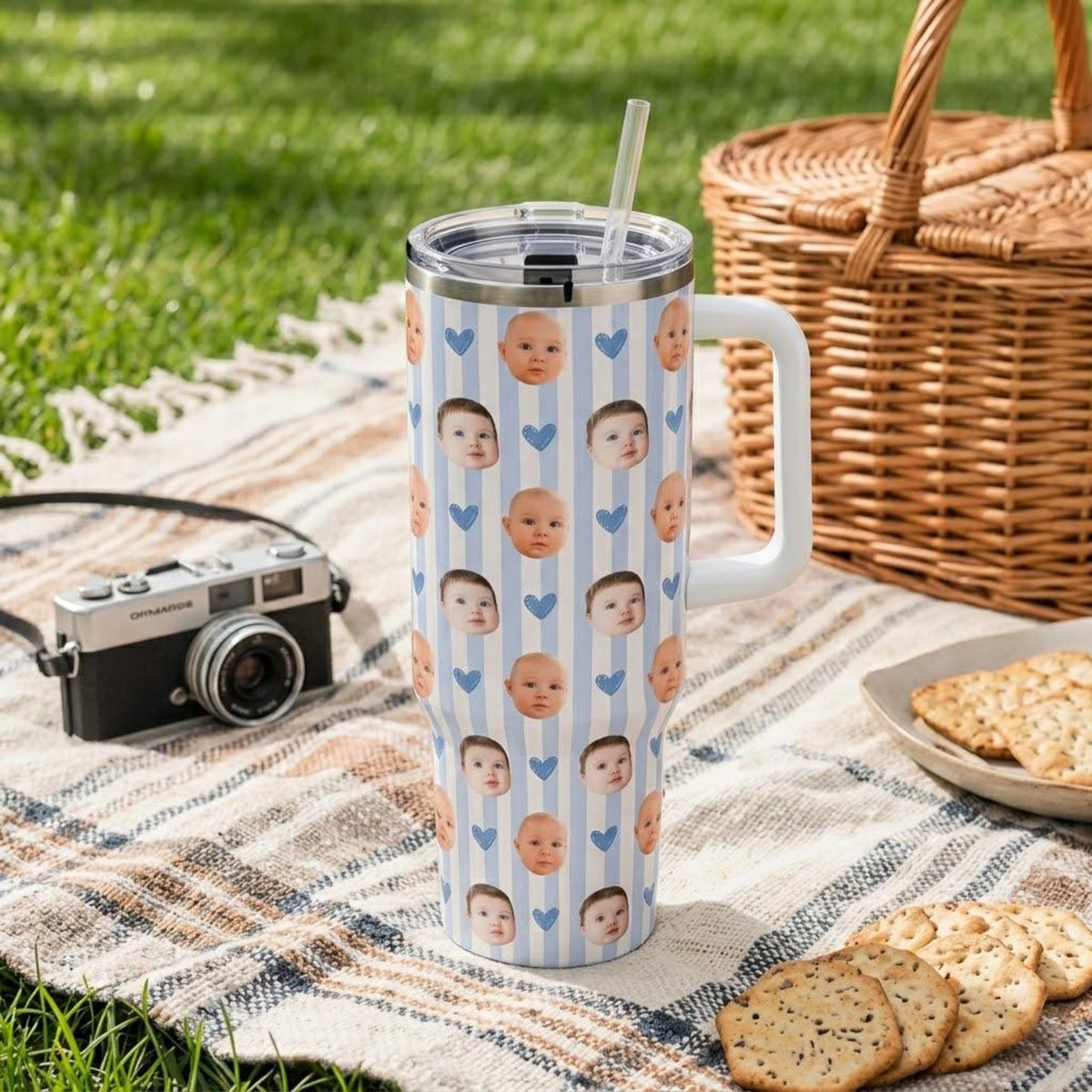 Personalized Baby Face 40oz Tumbler, Striped Baby Photo Cup, New Mom Dad Tumbler, Funny Gift For Grandma Grandpa, Kids Face Keepsake Tumbler 456591c8-94fb-442a-a34b-3eb5f873537b-4.jpg