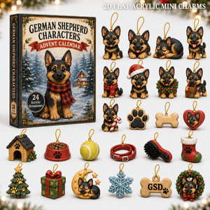 German Shepherd Advent Calendar 2026 - 24-Day Festive Countdown, Acrylic Charms Blind Box - Gift For Dog Lovers 45689e0c-8a77-47f3-a19f-aed939acb149-german-shepherd-text.png