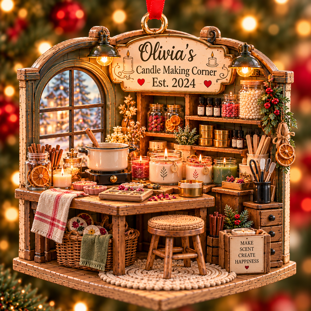Personalized Candle Making Corner Christmas Ornament – Custom Name & Year, Candle Maker Gift for Her, Handmade Candle Lover Gift 45798c3b-d553-45c4-b318-a094548bba12-Olivia-s-Candle-Making-Corner.png