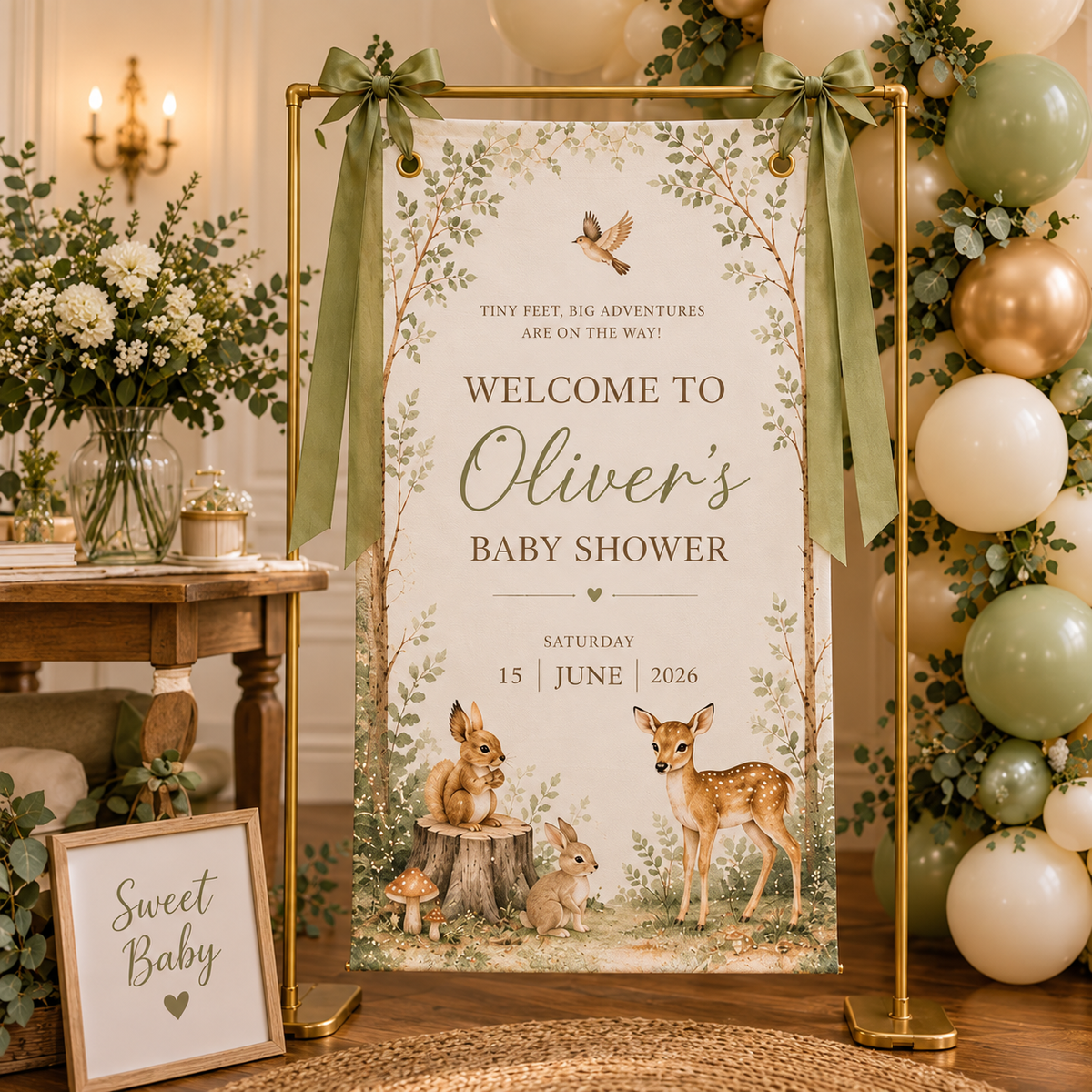 Woodland Baby Shower Fabric Welcome Sign, Personalized Forest Animal Banner, Cotton Linen Backdrop, Custom Name Sign 457a0a03-66b2-4017-8dfe-7065a3041818-8cf78c13-12ef-4ad6-84e4-49e6709b6b04.png
