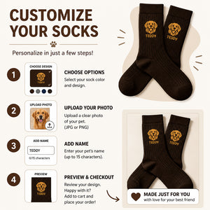 Custom Pet Face & Name Socks – One-Color Line Art - Personalized Socks - All over printed 45abe74b-1f3f-44b0-bb9e-c816c8fdf889.jpg