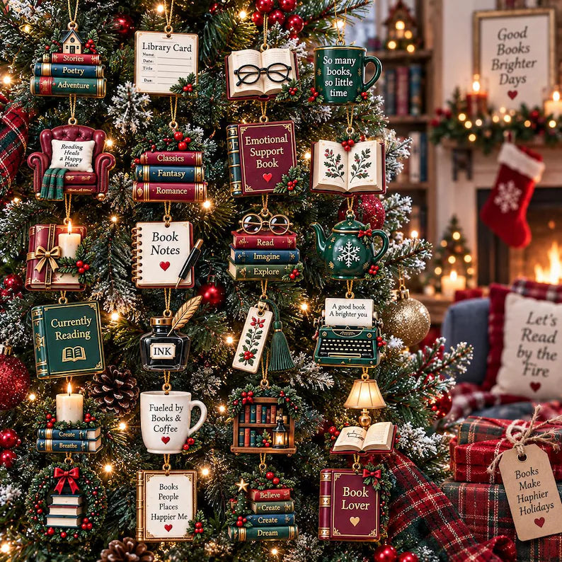Personalized Book Lover Advent Calendar, Christmas Ornament Set, 24 Day Reading Countdown, Cozy Library Decor, Gift 2026 for Bookworms Gift 45f6418c-dbd5-41e6-bff3-f49d5aca39f6-dfghfrt.webp