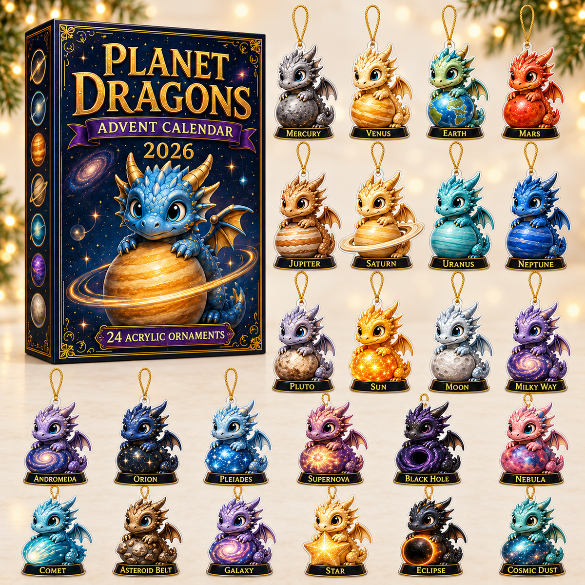 Planet Dragons Advent Calendar 2026 - 24-Day Festive Countdown, Acrylic Charms Blind Box - Gift For Dragon Lovers 45fd5da4-c714-497e-a891-651c1765fdb0-planet-dragon-box-charms.png