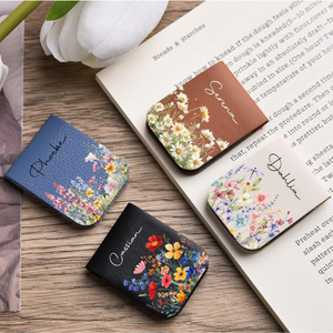 Personalized Magnetic Leather Bookmark, Floral Name Book Accessory, Birth Flower Bookmark, Book Lover Gift, Teacher Gift 46003dab-43b5-4ee9-b1fc-153073569895-3.png