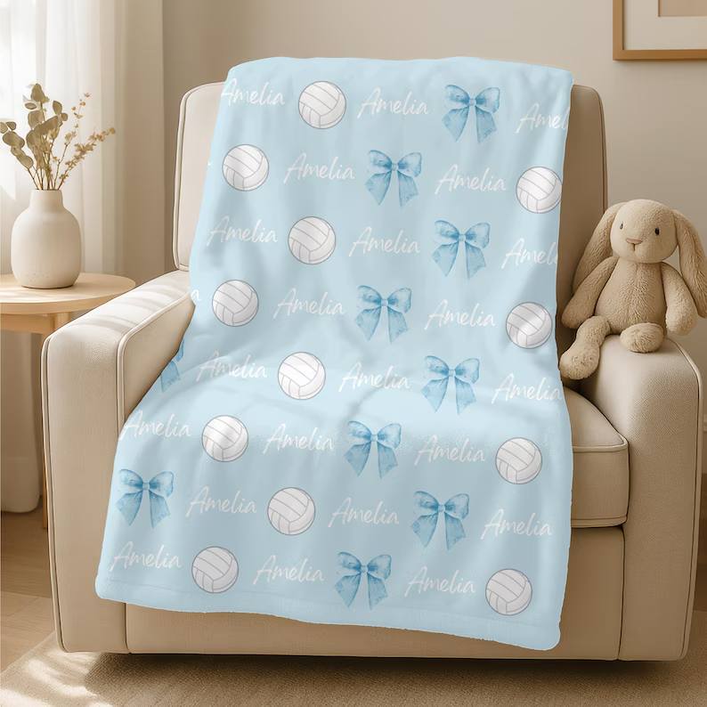 Personalized Volleyball Blanket with Name,Custom Team Bows Blanket,Cozy Sport Throw,Kids Name Blanket,Girls Volleyball Gift,Girls Team Merch 460064d7-4821-49b6-910c-86cb4a1ef562-ghh-3-.jpg