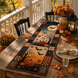 Halloween Quilted Table Runner, Fall Table Runner, Pumpkin Cat Ghost Bat Table Decor, Spooky Autumn Dining Table Runner Halloween Home Decor 4608d80a-20c1-4003-a0df-4dc9b3f33e96-4.jpg