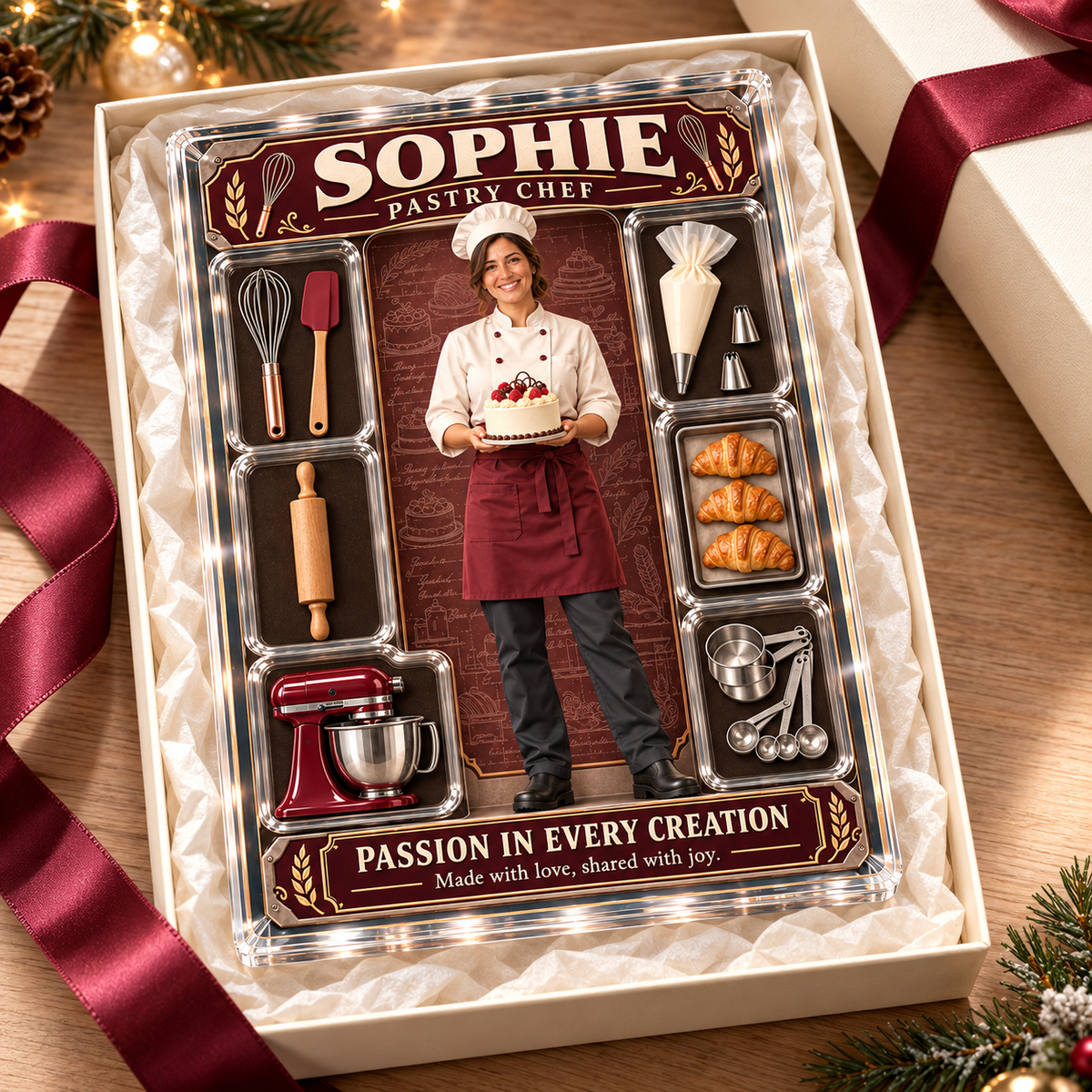 Personalized Pastry Chef Acrylic Block – Custom Photo & Name Baker Figure, Bakery Decor & Pastry Chef Appreciation Gift 460b22ff-dcec-40ab-b506-57005ed516b6-Personalized-pastry-chef-plaque-in-gift-box-3.png