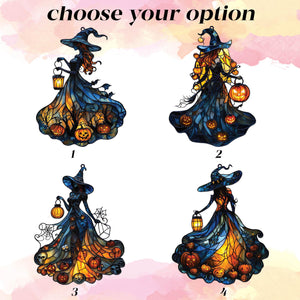 Halloween Witch Stained Acrylic Suncatcher, Glowing Pumpkin Lantern Window Hanging, Gothic Fall Decor, Spooky Witch Gift for Her 4612eba8-8645-426d-9442-2a2db51d3db1-4.jpg