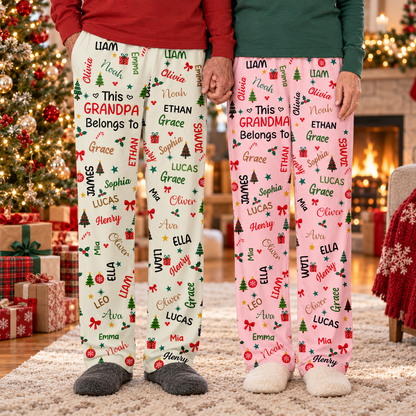 Personalized Grandma Grandpa Pajama Pants, Custom Grandkids Names Christmas Lounge Pants & Sweatpants, Grandparent Gift 463044cf-f6ca-4406-b353-86e1cc62c912-banner-1.png