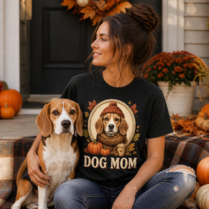 Dog Mom Autumn Pet Portrait Tee - Personalized T-shirt 4634c223-5f17-4cab-9e5d-ab8b6c4bb4d5.jpg