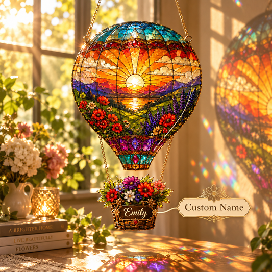 Hot Air Balloon Suncatcher, Faux Stained Glass Balloon Window Hanging, Sunrise Landscape Decor, Colorful Floral Home Gift 4644567a-c07d-4ca1-a7ab-0fd1c3c789a6-88cab09d-347f-4fa5-b9ab-d4a4abd3be89.png