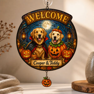 Halloween Welcome Custom Pet Portrait Garden Flag - Personalized 1 Layered Suncatcher with Charm 46445ba8-5f36-4f65-9d1e-7fccc314a2ce.jpg