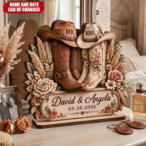 Rustic Cowboy Boots Personalized Wedding Wooden Plaque - Custom Anniversary Gift for Couples 46451ae8-c61c-4378-906c-a58e76848d92-banner-3.jpg