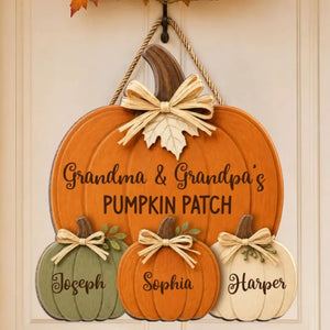 Personalized Grandma Grandpa's Pumpkin Patch Door Hanger, Fall Season Decor, Fall Pumpkin Patch Sign Grandma Thanksgiving Decor 4645df86-9c27-4584-85ae-b61e107636ae-dssd-5-.webp