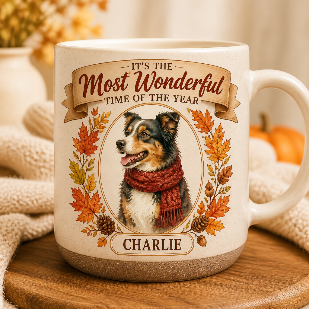 Autumn Pet Portrait Pottery Mug – It’s The Most Wonderful Time Of The Year - Personalized Pottery Mug 464a2ffe-3e80-4e17-9028-7783cc4e28fc.png