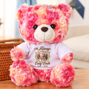 Custom Photo A Cuddle From Heaven - Memorial Personalized Custom Teddy Bear Plush - Sympathy Gift For Family Members 464d0096-74eb-4166-b5c9-66e468d71e9d-mk-1.png