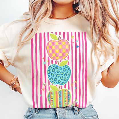 Comfort Colors Teacher Shirt, Colorful Apple Teacher Tee, Preppy Back to School Shirt, Cute Teacher Appreciation Gift 464fdc9b-4d9f-459c-bf0c-70c2b6f4f215-6.png