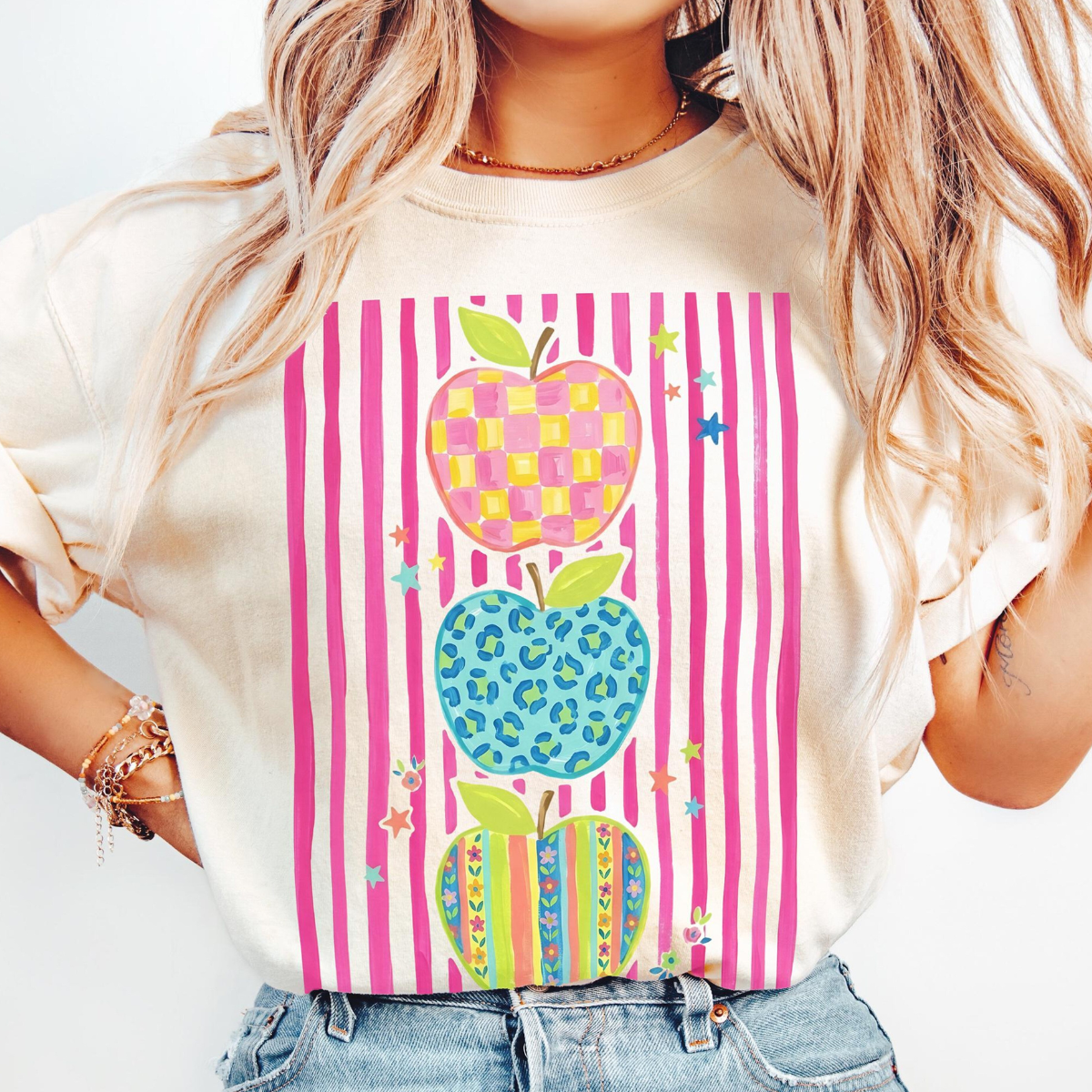 Comfort Colors Teacher Shirt, Colorful Apple Teacher Tee, Preppy Back to School Shirt, Cute Teacher Appreciation Gift 464fdc9b-4d9f-459c-bf0c-70c2b6f4f215-6.png