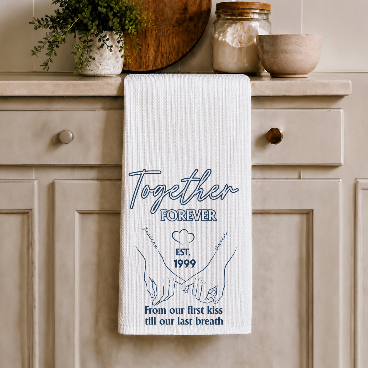 Forever With You - Couple Gifts - Personalized Kitchen Towel 46586e94-9723-4e40-8514-6fc58b2ddd64-mk4-3-.jpg