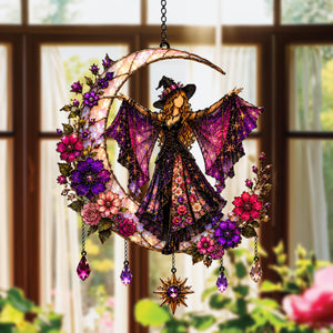 Mystical Witch Moon Stained Acrylic Suncatcher, Floral Celestial Window Hanging, Gothic Halloween Sun Catcher Decor, Witchy Gift for Her 465e09ca-4e7f-4602-b74d-9e6d55094541-7.jpg