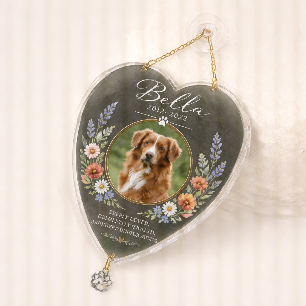 Personalized Pet Memorial Stone – Photo, Name & Years - Personalized 1 Layered Suncatcher with Charm 46757b0b-ce95-42c0-b938-fccd12da8a6d.jpg