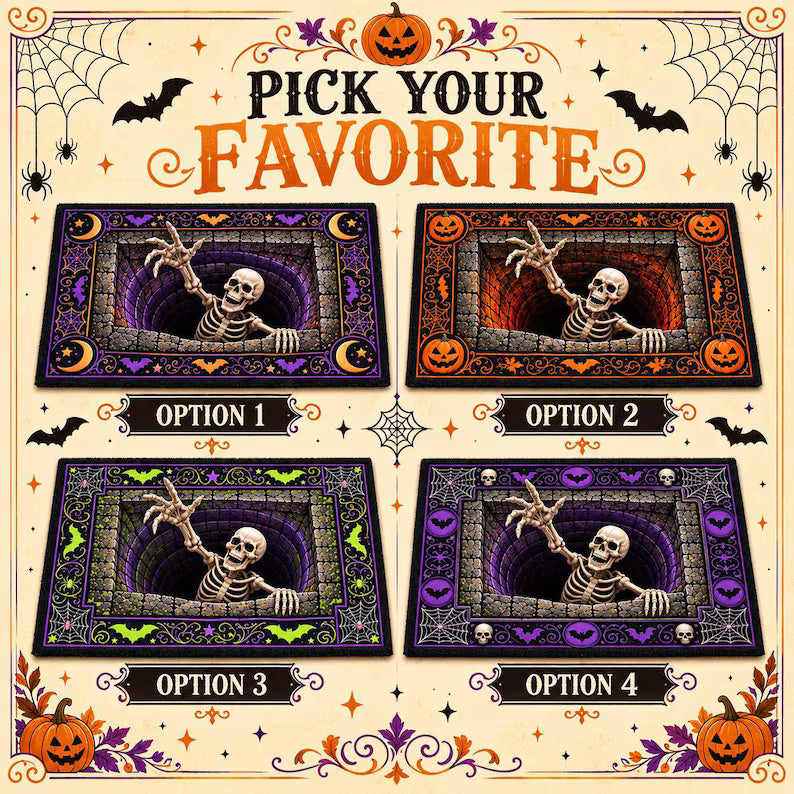 Halloween Skeleton Skull Doormat, 3D Optical Illusion Doormat, Pumpkin Floor Mat, Haunted House Decor, Spooky Halloween Party Entryway Rug 4677debd-d1a6-484a-a0f9-3185f6630ab9-dfgdfgfdghrtukji-1-.jpg