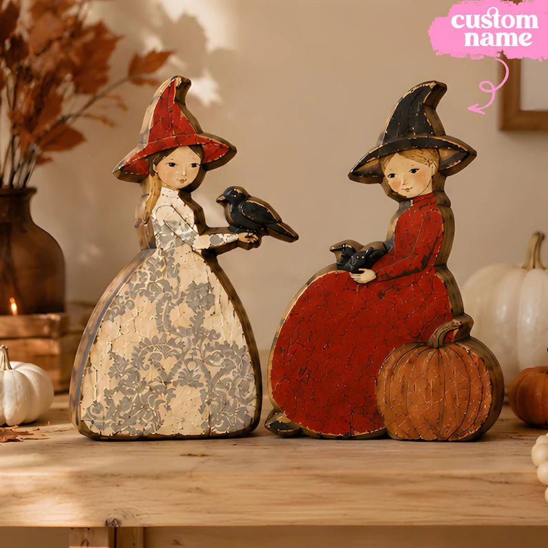 Charming Halloween Witch Wooden Block, Rustic Fall Decor, Spooky Cute Witch Figurine, Autumn Farmhouse Mantle Decoration 467ec87b-58d0-4b58-b696-ce0290c693a4-t-u-5-.webp