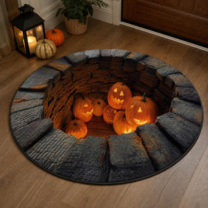 Halloween Pumpkin 3D Illusion Rug, Jack O Lantern Pit Round Rug, Spooky Well Floor Mat, Haunted House Decor 46845b44-36ad-4745-8ff7-e2829d2eb225-8.jpg