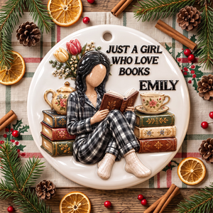 My Happy Place Has Books - Book Lovers - Personalized Real 3D Raised Ornament 46852b67-b6e4-49a9-ae89-d029e1fadf6f-MOCKUP-5.png