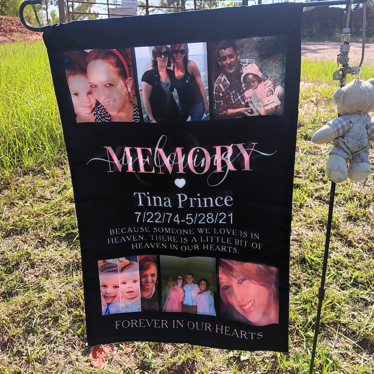 Your Presence We Miss Your Memory We Treasure  Memorial Photo Collage Flag, Elegant In Loving Memory Photo Memorial Garden Flag, Cementary Memorial, Funeral Yard Flag Decor, Sympathy Flag