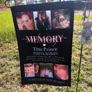 Your Presence We Miss Your Memory We Treasure  Memorial Photo Collage Flag, Elegant In Loving Memory Photo Memorial Garden Flag, Cementary Memorial, Funeral Yard Flag Decor, Sympathy Flag