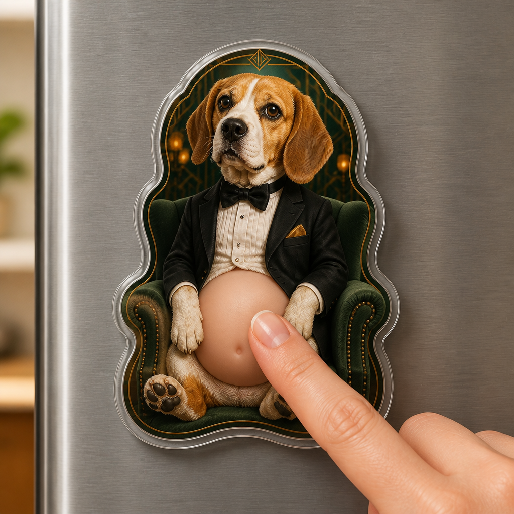 Custom Pet Speakeasy Portrait Fridge Magnet - Personalized Acrylic Refrigerator Magnet - Soft Rubber Belly 468cef7e-b845-4fff-9e60-b12ad73c2fbb.png