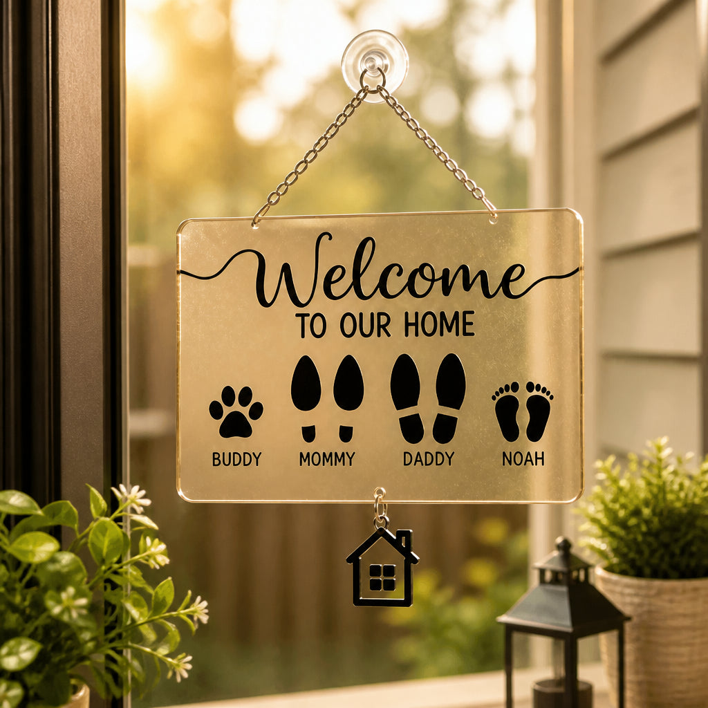 Welcome To Our Home Family Footprints Doormat – Personalized Names - Personalized 1 Layered Suncatcher with Charm 4690e67a-44da-435f-b7c8-dec498341f74.jpg