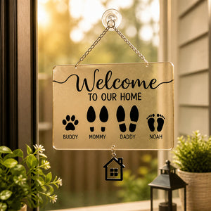 Welcome To Our Home Family Footprints Doormat – Personalized Names - Personalized 1 Layered Suncatcher with Charm 4690e67a-44da-435f-b7c8-dec498341f74.jpg