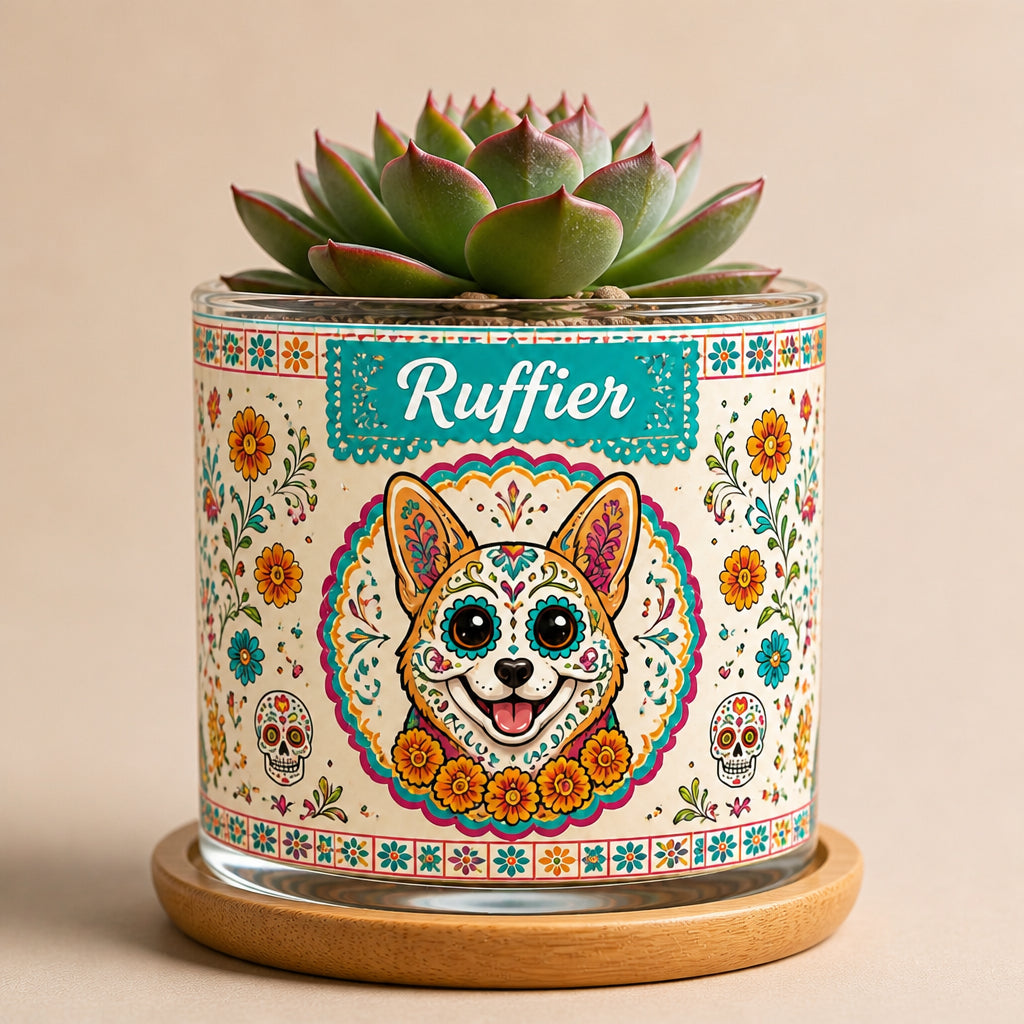 Custom Sugar‑Skull Pet Portrait Planter - Personalized Mini Glass Plant Pot 4697788d-7f25-4bf7-b2d9-e636a00c8fe1.jpg