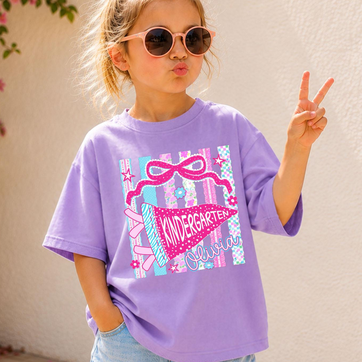 Custom Girl Name Shirt, Preppy Coquette Bow Shirt, First Day of School Gift, Preschool Kindergarten T-Shirt, Back To School Toddler Tee 46a6034d-8905-4c13-9965-9422c3348a71-9.png