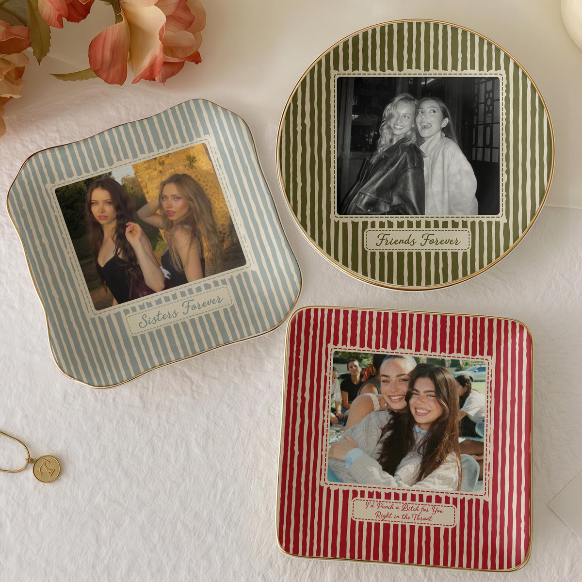 Personalized Bestie Photo Jewelry Dish, Bestie Striped Ring Dish, Birthday Gifts For Bestie Best Friend, Sister Vintage Stripe Jewelry Dish 46c0e019-f4db-4c76-aa66-45166b1ab36d-8.jpg