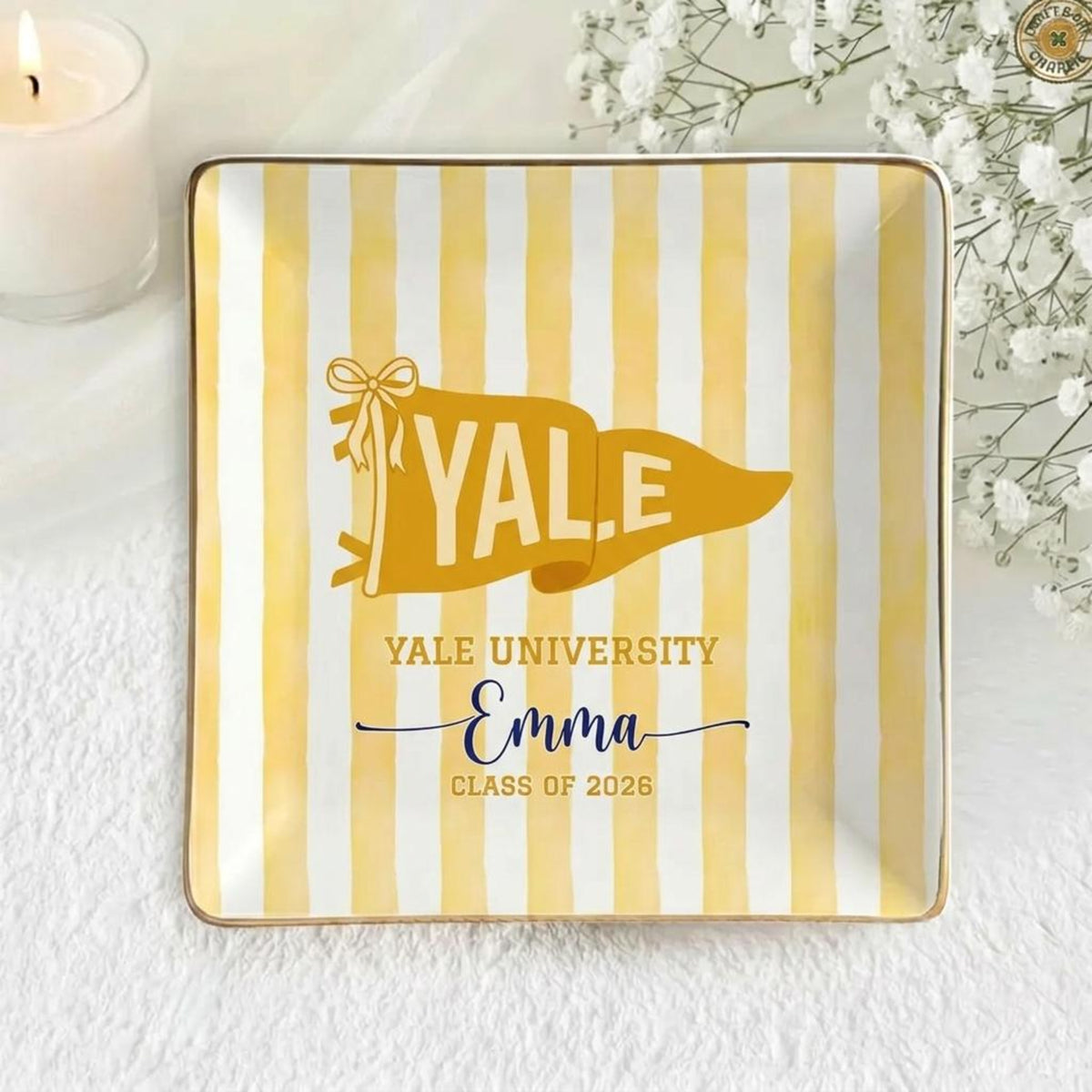 Personalized School Pennant Flag Ring Dish, Custom Graduation Jewelry Dish, College University Graduation, Class of 2026, Gifts For Her 46c5f07f-6ec8-4533-bff6-28d3124a5168-8.jpg