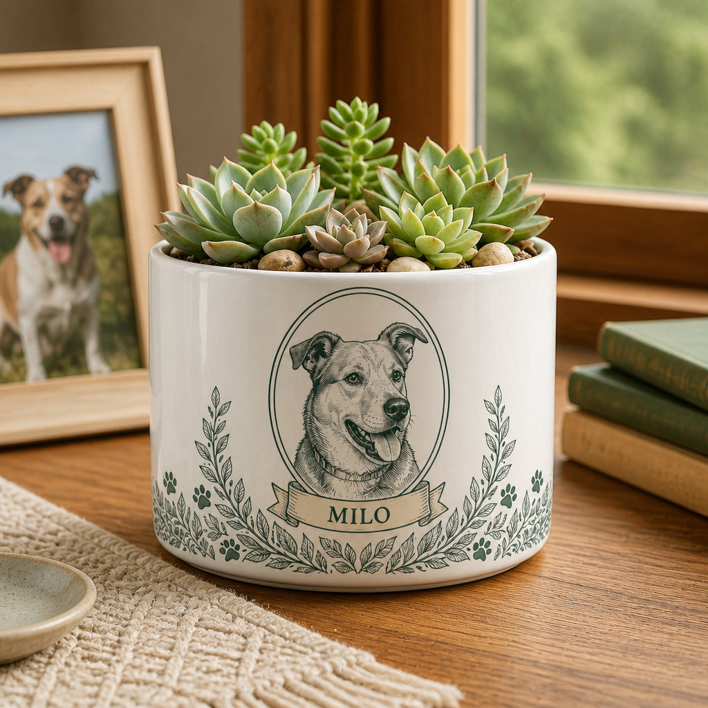 Custom Pet Portrait Planter with Name — Botanical Cameo - Personalized Plant Pot & Vase 46cf06ac-4509-4892-953d-f4ae0f49a5ce.jpg