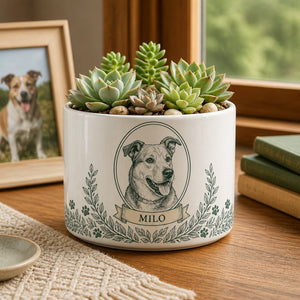 Custom Pet Portrait Planter with Name — Botanical Cameo - Personalized Plant Pot & Vase 46cf06ac-4509-4892-953d-f4ae0f49a5ce.jpg