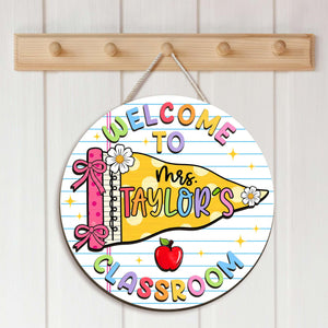 Personalized Teacher Door Hanger, Custom Teacher Name Sign, Pennant Flag Classroom Door Sign, Classroom Decor, Teacher Gift, Back To School 46e5c927-5c5a-429f-98a5-a46a23c32e4f-4.jpg
