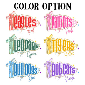 Custom School Spirit Shirts, Preppy Pennants Flag TShirt, Girly Coquette Mascot Pennant Flag, Back To School Tee, Matching Team Shirts 46e88c92-f363-4e01-8e24-42f8c0b7a823-2.jpg