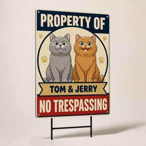 Property Of [Pet Names] – No Trespassing Cat Yard Sign - Personalized Yard Sign 46ec8845-fa6e-4d06-991c-dacedd803ade.jpg