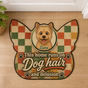 Custom Shape Doormat — This Home Runs on Dog Hair & Delusion — Pet Photo + Name - Personalized Custom Shape Doormat (ZB) 46f2ae9d-a632-418f-9cb4-b4981253d8d9.png