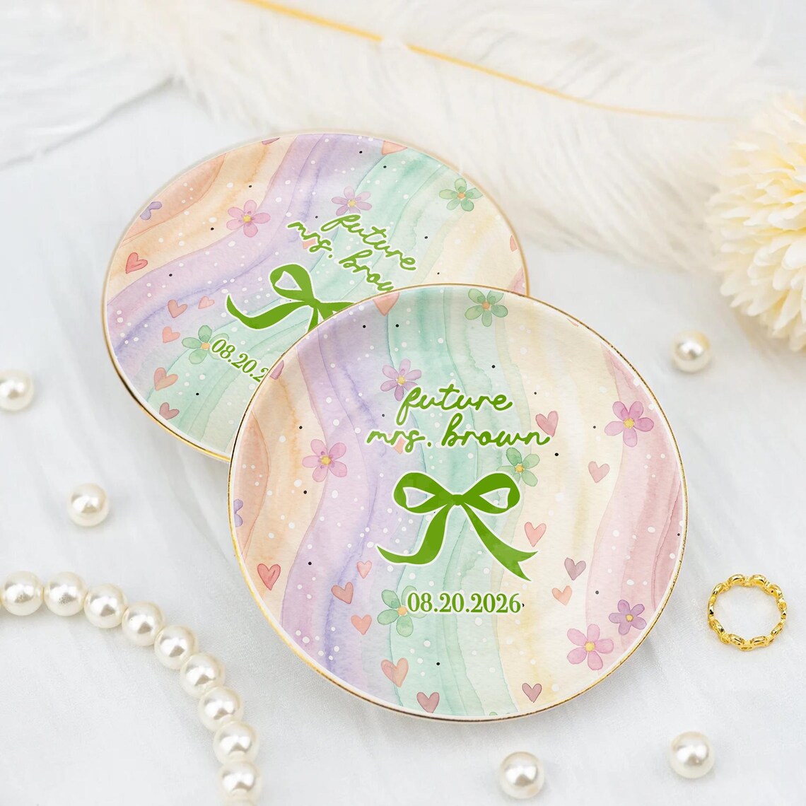Personalized Bridal Jewelry Tray, Future Mrs Ceramic Ring Dish, Heart Trinket Tray for Bride Engagement Gift 46f9bf39-48d2-4991-803d-5988f24e4b24-4.jpg