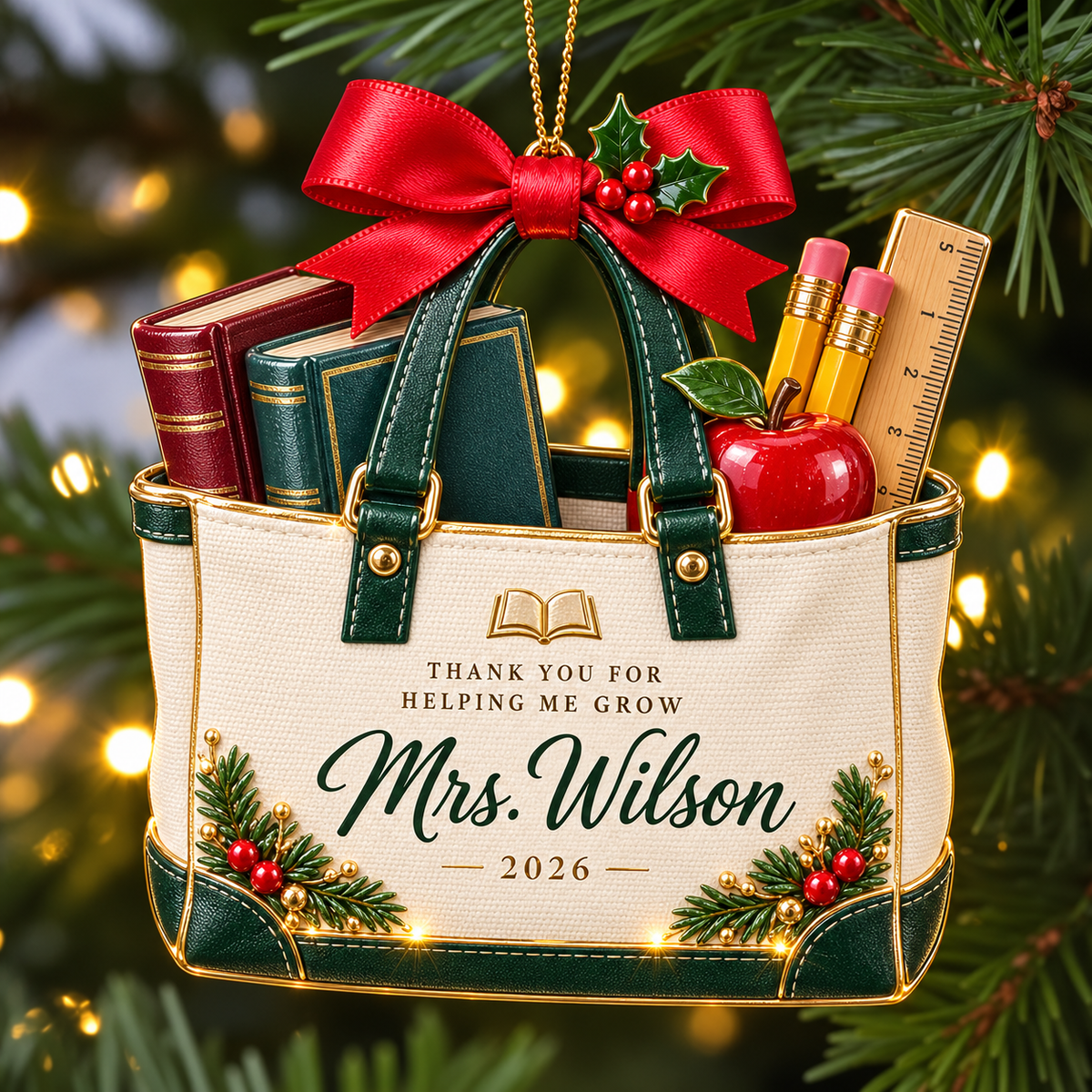 Personalized Teacher Christmas Ornament 2026 – Custom Name Tote Bag with Books, Pencils and Apple, Teacher Appreciation Keepsake Gift 470fbf26-6afb-49e3-bcb8-f89c636dfbe8-Mrs.-Wilson-s-Teacher-Appreciation-Ornament.png